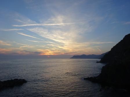 Tramonto a Manarola con Punta Mesco sullo sfondo